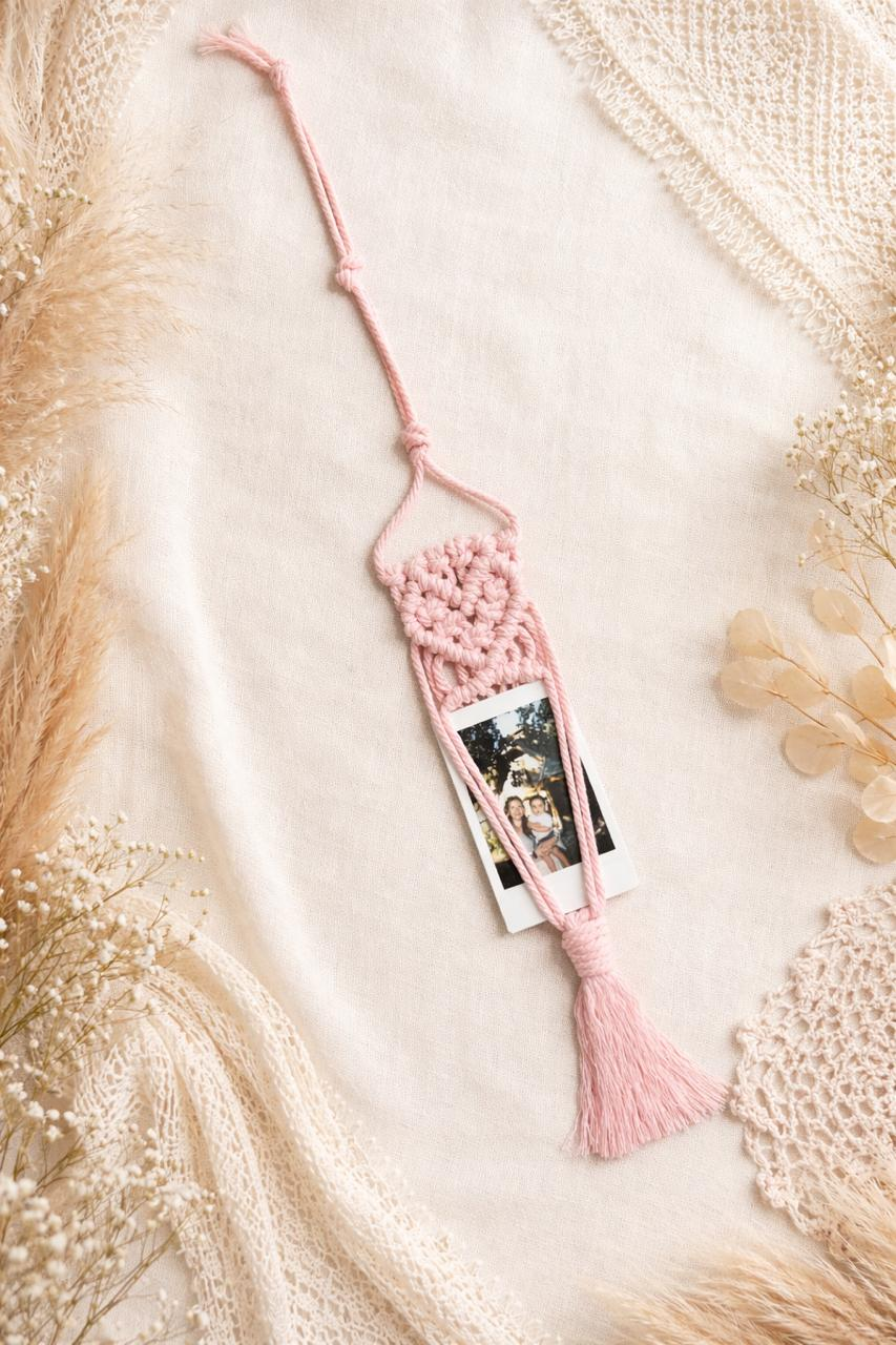 Macramé Porta Polaroid